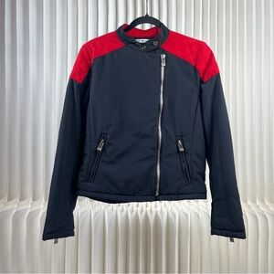 Tommy Hilfiger Jeans Women’s Black and Red Motorcycle Style Jacket